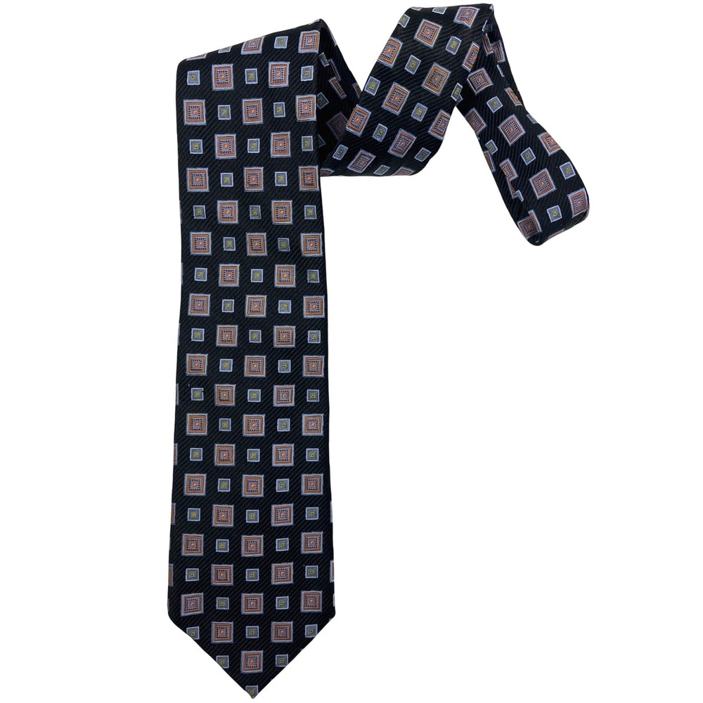Robert Talbott Best of Class Silk Tie Multicolor Geometric Squares Made USA